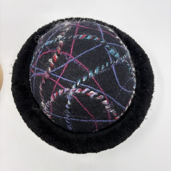 Miriam Carter Feltmaker Artisan Felted Wool Hat Black Purple Wearable Art Medium main image 11